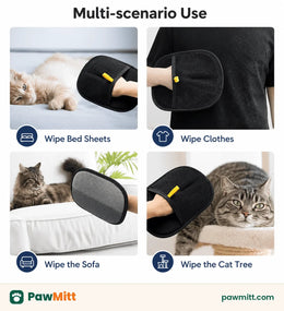 Where the PawMitt works: sofa, car seat, bedding, clothes
