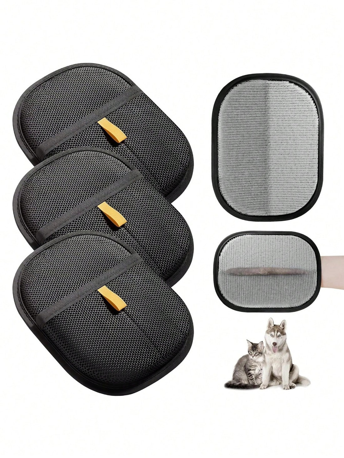 Three PawMitt gloves with both faces shown